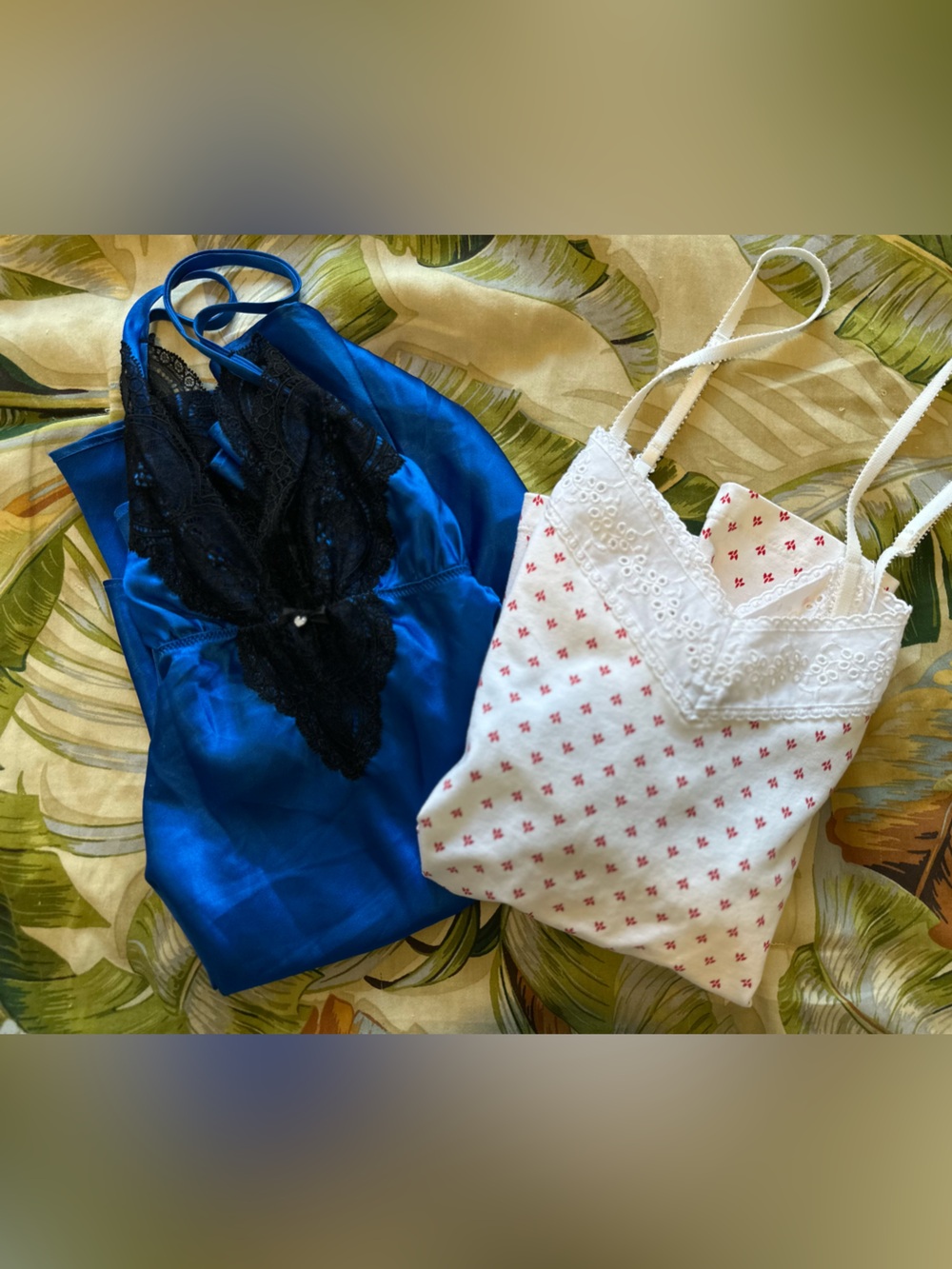Ralph Lauren/Victoria Secret Cami Lot  of 2 white camisole & Royal blue- Size M